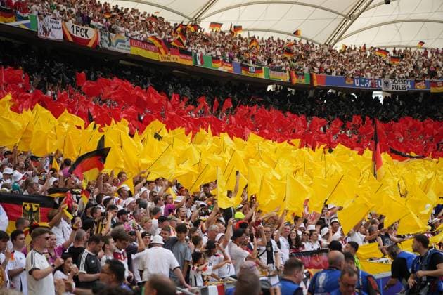 German fans celebrate Stuttgart 19 06 2024 Germany vs Hungary, EURO2024, Group A, M14, EM Arena Stuttgart