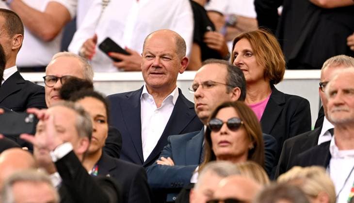 Football Euro 2024 Group A 19 06 2024 Germany Hungary Chancellor Olaf Scholz on the grandstand