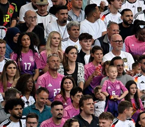 19 06 2024, Football UEFA EURO 2024, preliminary round, match day 2, Germany Hungary, in the Stuttgart Arena Aaliyah girlfriend of Florian Wirtz Germany among the players wives