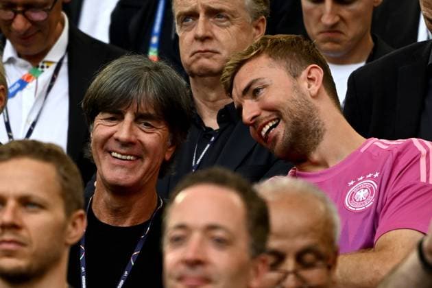 19 06 2024, xpsx, European Football Championship 2024, Germany Hungary emspor, v l Jachim Jogi Löw and Christoph Kramer DFL DFB REGULATIONS PROHIBIT ANY USE OF PHOTOGRAPHS as IMAGE SEQUENCES and or QUASI VIDEO Stuttgart