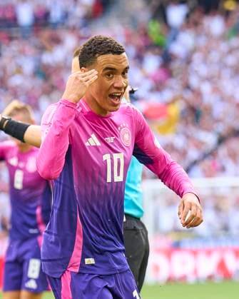 Jamal Musiala, DFB 10 celebrates his goal, happy, laugh, celebration, 1-0 in the group stage match GERMANY - HUNGARY of the UEFA European Championships 2024 on Jun 19, 2024 in Stuttgart, Germany.