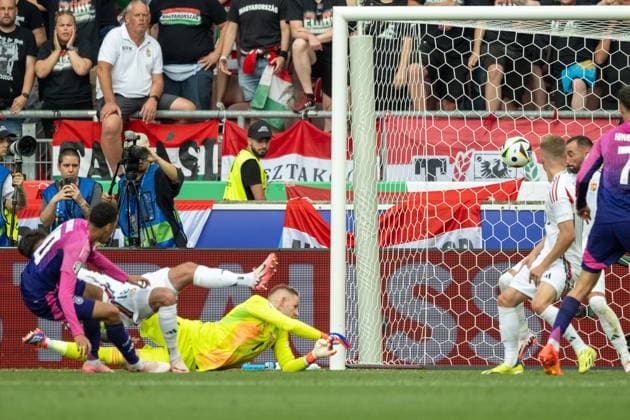 Goal for 1 0 by Jamal Musiala Germany 10 , GER, Germany GER vs Hungary HUN , European Football Championship, UEFA EURO 2024, Group A, Matchday 2, 19 06 2024, GER, Germany GER vs Hungary HUN , European Football Championship, UEFA EURO 2024, Group A, Matchday 2, 19 06 2024 Stuttgart Copyright: xEibner-Pressefoto SaschaxWaltherx EP_EER