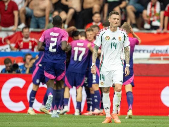 Bendeguz Bolla Hungary, 14 is disappointed, unhappy after Jamal Musialas 1-0 goal Germany 10 , GER, Germany GER vs Hungary HUN , European Football Championship, UEFA EURO 2024, Group A, Matchday 2, 19 06 2024, GER, Germany GER vs Hungary HUN , European Football Championship, UEFA EURO 2024, Group A, Matchday 2, 19 06 2024 Stuttgart Copyright: xEibner-Pressefoto SaschaxWaltherx EP_EER
