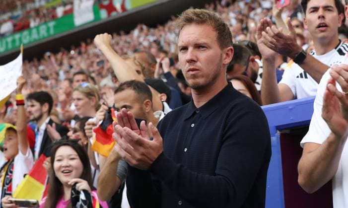 Coach Julian Nagelsmann Action Upper Body Sport Football Soccer European Championship Euro 2024 European Championship Men Season 2023 2024 19 06 2024 Germany GER vs Hungary HUN in Stuttgart DFL regulations prohibit any use of photographs as image sequences and or quasi video
