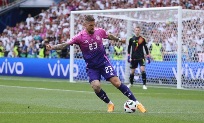 Robert Andrich single image cropping action sport soccer soccer European Championship Euro 2024 European Championship men season 2023 2024 19 06 2024 Germany GER vs Hungary HUN in Stuttgart DFL regulations prohibit any use of photographs as image sequences and or quasi video
