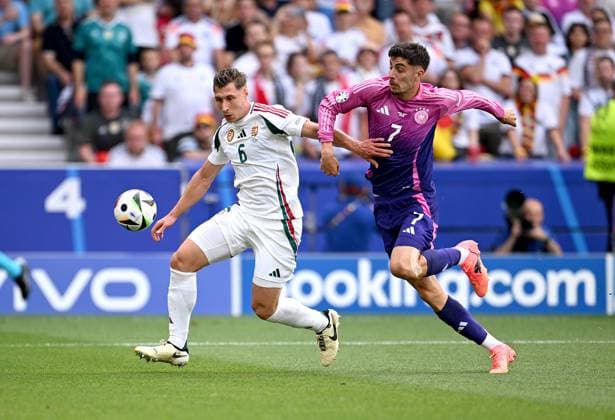 Football Euro 2024 Group A 19 06 2024 Germany Hungary Willi Orban left, Hungary v Kai Havertz right, Germany