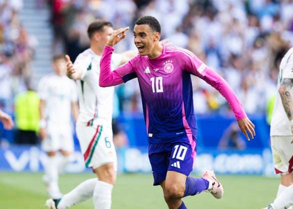 Stuttgart, MHP Arena, 19 06 2021 Jamal Musiala of germany celebrates scoring the 1 0 goal during the match UEFA European Championship 2024 Germany v Hungary