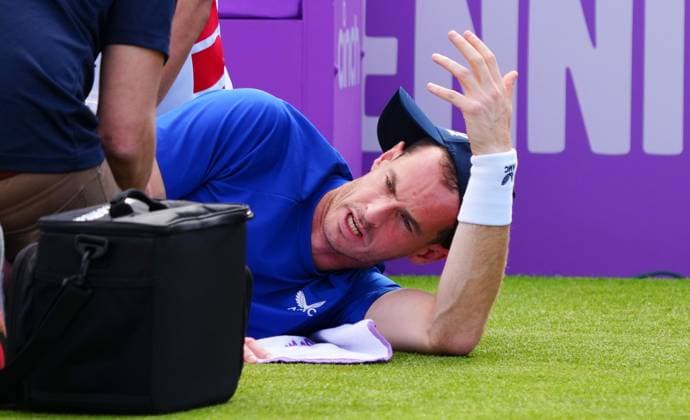Andy Murray is forced to retire with an injury in the first set Cinch Championships, Day 3, Tennis, Queen s Club, London, UK - 19 June 2024  Copyright: xJavierxGarcia Shutterstockx 14543332ad