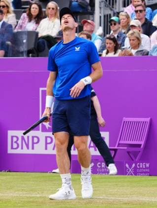 Andy Murray is forced to retire with an injury in the first set Cinch Championships, Day 3, Tennis, Queen s Club, London, UK - 19 June 2024  Copyright: xJavierxGarcia Shutterstockx 14543332ah