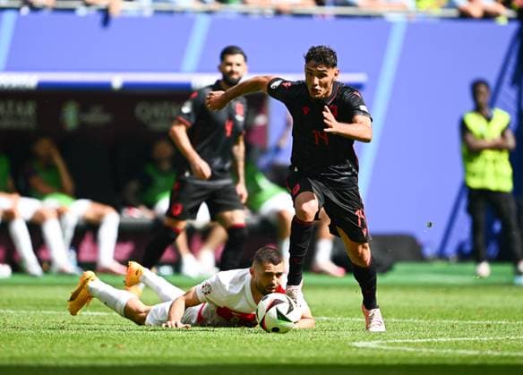 UEFA European Football Championship - UEFA EURO, EM, Europameisterschaft,Fussball 2024 - Croatia vs Albania Qazim Laci of Albania during the EURO 2024, Group B football match between Albania and Croatia on 19 June 2024 at Volksparkstadion Hamburg, Germany. Photo Nderim Kaceli Hamburg Germany  Copyright: xIPAxSport ABACAx