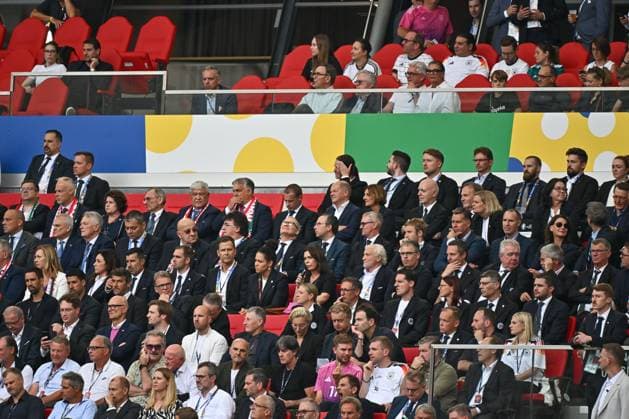 19 06 2024, xscotx, European Football Championship 2024, Germany Hungary, emspor, v l tribune with guests of honor, celebrities, politicians Stuttgart