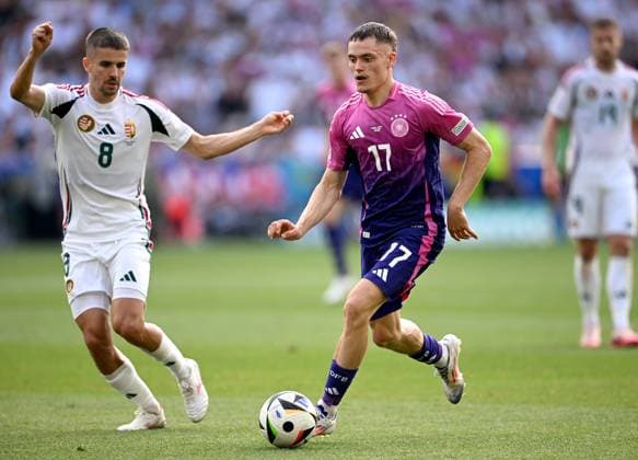 Football Euro 2024 Group A 19 06 2024 Germany Hungary Adam Nagy left, Hungary v Florian Wirtz right, Germany
