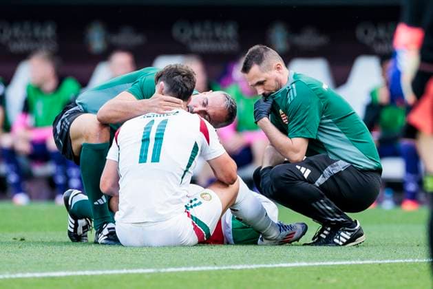 UEFA EURO 2024 Germany Hungary 19 06 2024 Milos Kerkez Hungary, 11 must be treated UEFA EURO 2024 Germany Hungary Stuttgart Arena, Stuttgart on 19 06 2024 Copyright: xBEAUTIFULxSPORTS Wunderlx