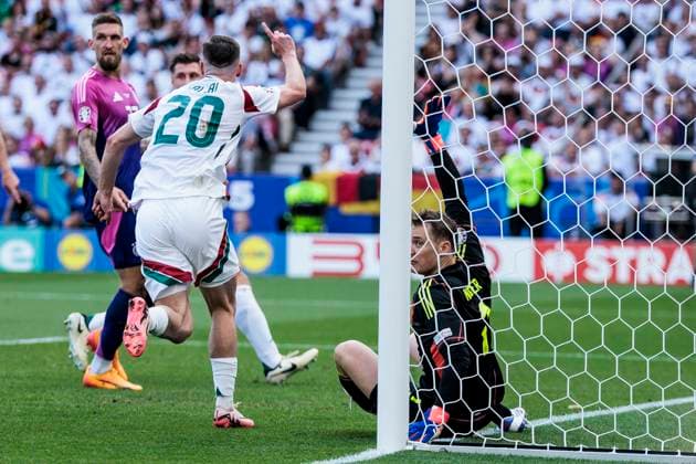 UEFA EURO 2024 Germany Hungary 19 06 2024 Roland Sallai Hungary, 20 cheers, Manuel Neuer Germany, 1 claims UEFA EURO 2024 Germany Hungary Stuttgart Arena, Stuttgart on 19 06 2024 Copyright: xBEAUTIFULxSPORTS Wunderlx