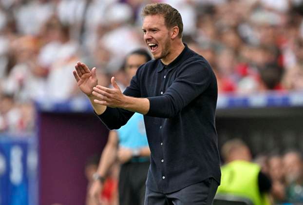 19 06 2024, Football UEFA EURO 2024, preliminary round, matchday 2, Germany Hungary, in the Stuttgart Arena Coach Julian Nagelsmann Germany in a rage