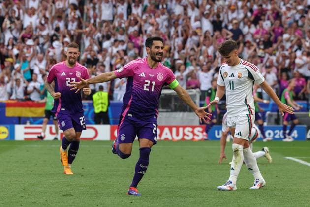 Stuttgart, Arena Stuttgart Wednesday, June 19, 2024 UEFA EURO 2024 Germany, Group A stage Matchday 2 Group A Germany Hungary, Ilkay Guendogan Germany Torjubel, Goal celebration, celebrate the goal zum 2 0 Copyright: JoaquimxFerreira