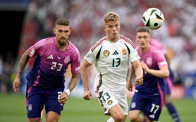 Football Euro 2024 Group A 19 06 2024 Germany Hungary Robert Andrich left, Germany v Andras Schaefer right, Hungary