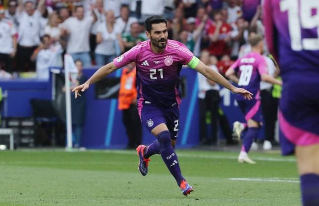 Ilkay Gündogan cheers after 2 0 joy emotion jubilation Sport Football Soccer European Championship Euro 2024 European Championship Men Season 2023 2024 19 06 2024 Germany GER vs Hungary HUN in Stuttgart DFL regulations prohibit any use of photographs as image sequences and or quasi video
