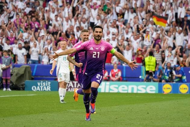 celebrate the goal, goal celebration for 2 0 Ilkay Gündogan Germany Germany, 21 Stuttgart 19 06 2024 Germany vs Hungary, EURO2024, Group A, M14, EM Arena Stuttgart