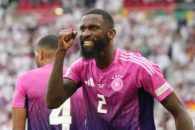 Antonio Rüdiger Germany Germany, 02 celebrates the 2-0 and cheers on the fans Stuttgart 19 06 2024 Germany vs Hungary, EURO2024, Group A, M14, EM Arena Stuttgart