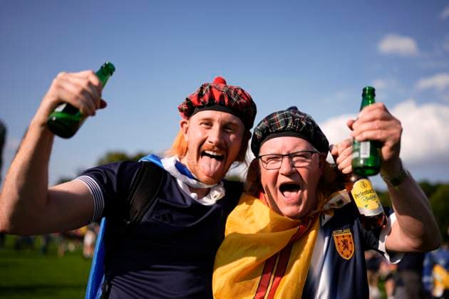 Fans of Scotland at the Euro 2024 soccer match between Scotland and Swiss at the RheinEnergie Stadion, Cologne, Germany - Wednesday 19 , June , 2024. - Soccer .  Copyright: xFabioxFerrari LaPressex