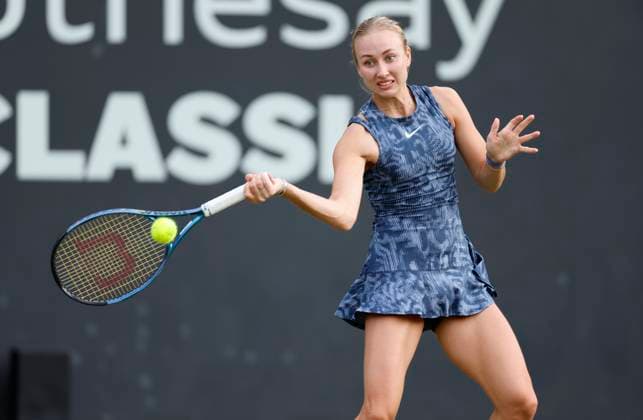 19th June 2024; Edgbaston Priory Club, Birmingham, England: Rothesay Tennis Classic Birmingham, Day 3; Anastasia Potapova in her womens singles match against Lucia Bronzetti (ITA)  ActionPlus12656952 RogerxEvans