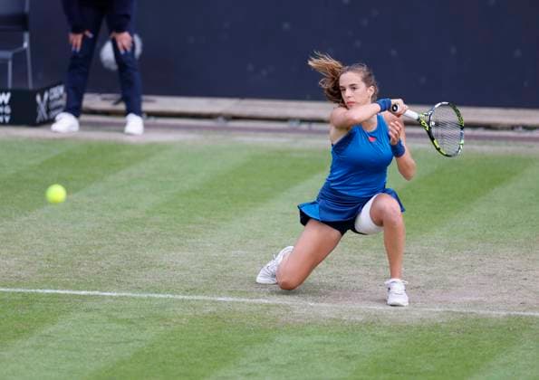 19th June 2024; Edgbaston Priory Club, Birmingham, England: Rothesay Tennis Classic Birmingham, Day 3; Lucia Bronzetti (ITA) in her womens singles match against Anastasia Potapova  ActionPlus12656972 RogerxEvans