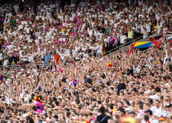 Stuttgart, MHP Arena, 19 06 2021 German fans make laola during the match UEFA European Championship 2024 Germany v Hungary