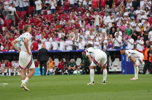 GER, EM UEFA 2024, Group A, Germany vs Hungary 19 06 2024, Stuttgart Arena, Stuttgart, GER, EM UEFA 2024, Group A, Germany vs Hungary, in the picture Disappointed Hungarian players nordphotoxGmbHx xBratic nph00250