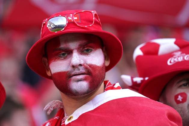 2024-06-19 Scotland v Switzerland - Group A - UEFA EURO, EM, Europameisterschaft,Fussball 2024 COLOGNE, GERMANY - JUNE 19: supporter Switzerland during the Group A - UEFA EURO 2024 match between Scotland and Switzerland at Cologne Stadium on June 19, 2024 in Cologne, Germany. (Photo by Joris Verwijst BSR Agency) Cologne Germany Content not available for redistribution in The Netherlands directly or indirectly through any third parties. Copyright: xBSRxAgencyx