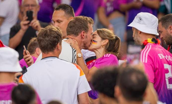 Stuttgart, Germany 19th Jun 2024 Final jubilation by Trainer Julian Nagelsmann his girlfriend Lena Wurzenberger Germany Germany Hungary Germany Hungary 19 06 2024