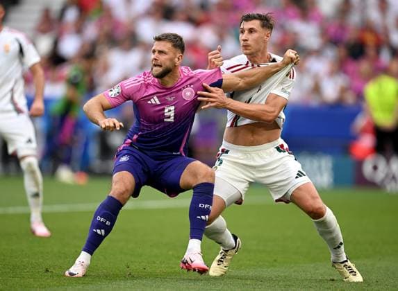 Football Euro 2024 Group A 19 06 2024 Germany Hungary Niclas Fuellkrug left, Germany v Willi Orban right, Hungary