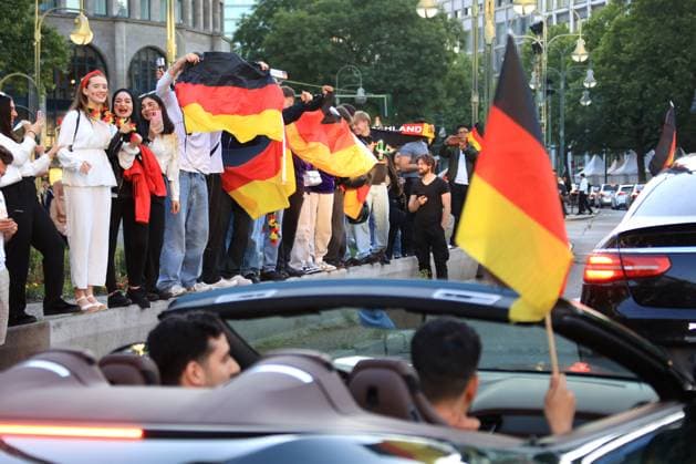 EURO 2024, fans celebrate on the streets of Berlin