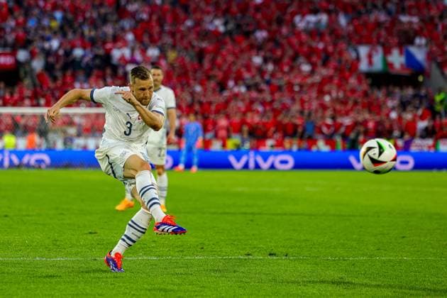 Scotland v Switzerland Euro 2024 19 06 2024. Group A Switzerland defender Silvan Widmer shoots towards the goal during the Euro 2024 match between Scotland and Switzerland at Rhein Energie Stadion, Cologne, Germany on 19 June 2024. Editorial use only , Copyright: xNigelxKeenex PSI-19821-0027