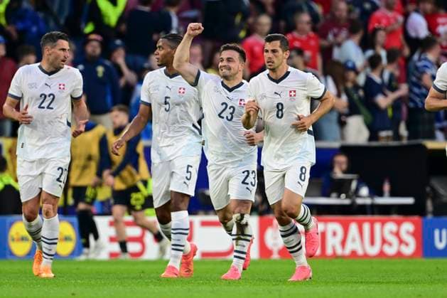 Goal celebration for 1 1 by Xherdan Shaqiri 23 Switzerland , Scotland vs Switzerland, Football, UEFA Euro 2024, Group stage, Matchday 2, 19 06 2024 Cologne North Rhine-Westphalia Germany Copyright: xkolbert-press MarcxNiemeyerx