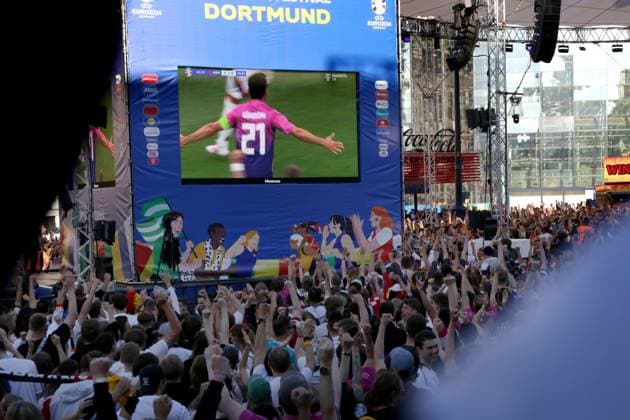 19 06 2024 Dortmund, Fanzone Friedensplatz, broadcast UEFA EURO2024 group match Germany vs. Hungary, final score 2 0