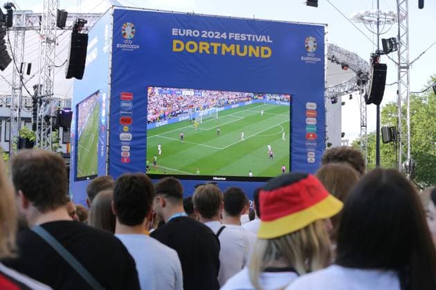 19 06 2024 Dortmund, Fanzone Friedensplatz, broadcast UEFA EURO2024 group match Germany vs. Hungary, final score 2 0