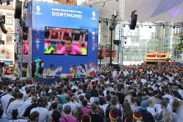 19 06 2024 Dortmund, Fanzone Friedensplatz, broadcast UEFA EURO2024 group match Germany vs. Hungary, final score 2 0