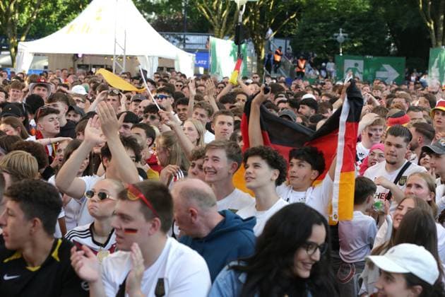 19 06 2024 Dortmund, Fanzone Friedensplatz, broadcast UEFA EURO2024 group match Germany vs. Hungary, final score 2 0