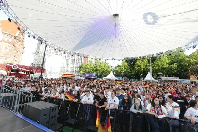19 06 2024 Dortmund, Fanzone Friedensplatz, broadcast UEFA EURO2024 group match Germany vs. Hungary, final score 2 0
