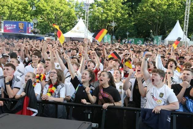 19 06 2024 Dortmund, Fanzone Friedensplatz, broadcast UEFA EURO2024 group match Germany vs. Hungary, final score 2 0