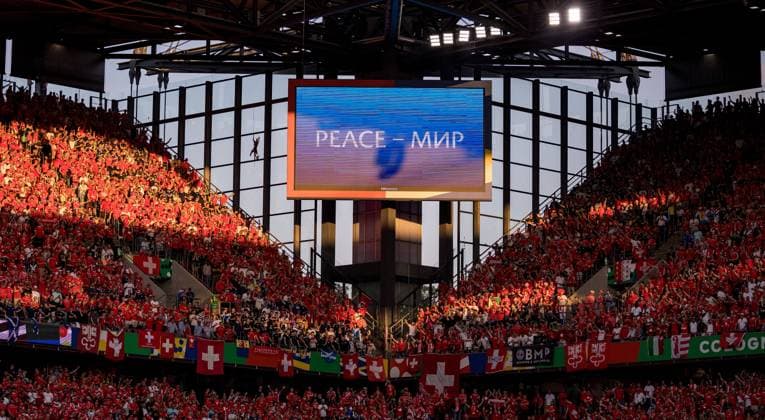 19th June 2024; Cologne Stadium, Cologne, Germany; Euro 2024 Group A Football, Scotland versus Switzerland; Switzerland fans fill the stands  ActionPlus12657020 FotoxOlimpik