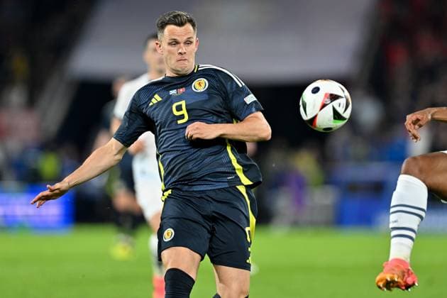 240619 EURO2024 SCOTLAND VS SWITZERLAND Lawrence Shankland (9) of Scotland pictured in action during a soccer game between the national teams of Scotland and Switzerland on the 2nd matchday in Group A in the group stage of the UEFA EURO, EM, Europameisterschaft,Fussball 2024 tournament , on Wednesday 19 June 2024 in Cologne , Germany . PHOTO SPORTPIX David Catry Cologne GERMANY  Copyright: xx 465147