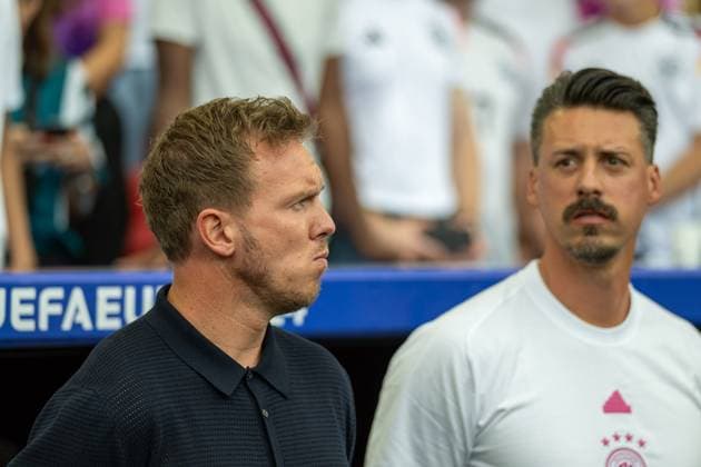 Julian Nagelsmann Germany, national coach , Sanbdro Wagner GER, Germany GER vs Hungary HUN , European Football Championship, UEFA EURO 2024, Group A, Matchday 2, 19 06 2024, GER, Germany GER vs Hungary HUN , European Football Championship, UEFA EURO 2024, Group A, Matchday 2, 19 06 2024 Stuttgart Copyright: xEibner-Pressefoto SaschaxWaltherx EP_EER