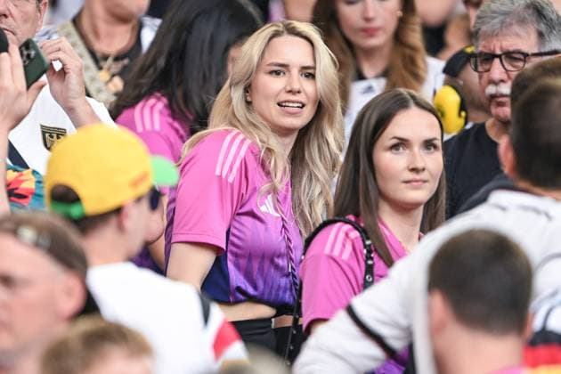 Euro 2024 Germany Hungary on 19 06 2024 in the MHPArena in Stuttgart Anika Bissel wife of goalkeeper Manuel Neuer MT