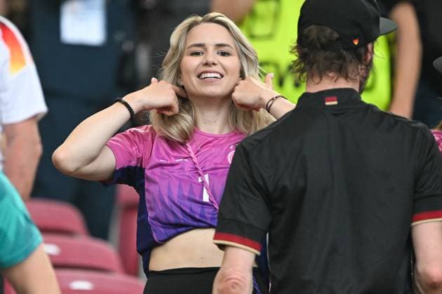 Euro 2024 Germany Hungary on 19 06 2024 in the MHPArena in Stuttgart Anika Bissel wife of goalkeeper Manuel Neuer MT