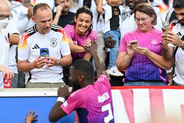 European Championship 2024 Germany Hungary on 19 06 2024 in the MHPArena in Stuttgart Antonio Rüdiger Ruediger Germany with wife MT