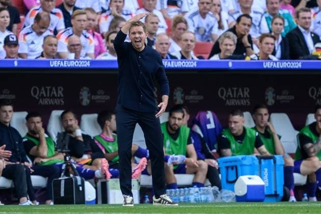 240619 Head coach Julian Nagelsmann of Germany during the UEFA Euro 2024 Football Championship match between Germany and Hungary on June 19, 2024 in Stuttgart Photo Jesper Zerman BILDBYRAN kod JZ JZ0542 fotboll football soccer fotballs em europamästerskap em uefa euro uefa european football championship euro 2024 tyskland germany hungary bbeng  Copyright: JESPERxZERMAN BB240619JZ216