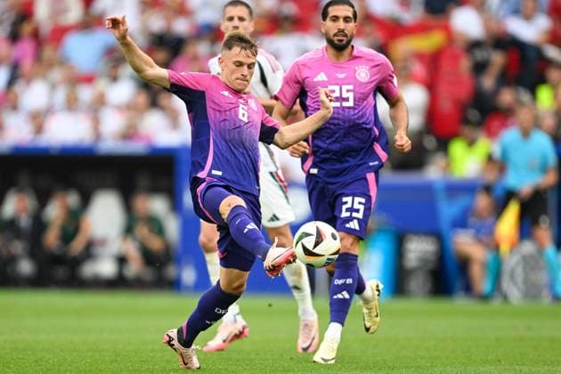 Euro 2024 Germany Hungary on 19 06 2024 in the MHPArena in Stuttgart Joshua Kimmich Germany on the ball MT