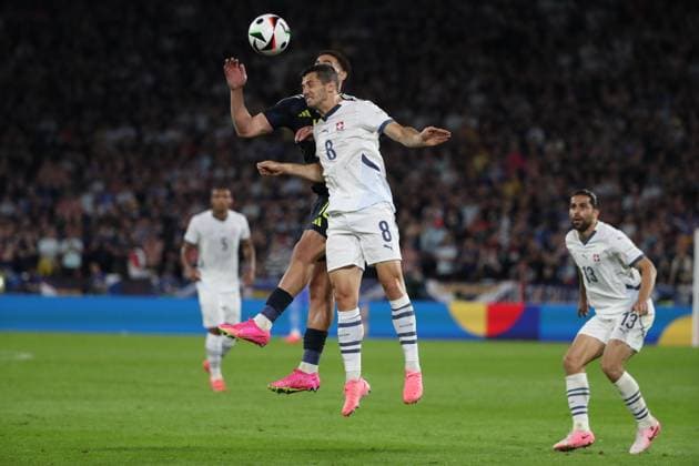 Remo Freuler 8 Central Midfield lors du match Ecosse vs Suisse groupe A de l Euro 2024 FOOTBALL : Ecosse vs Suisse- Euro 2024 Groupe A - Cologne Stadium Cologne (GER) 19-06-2024 ElyxandroCegarra Panoramic 